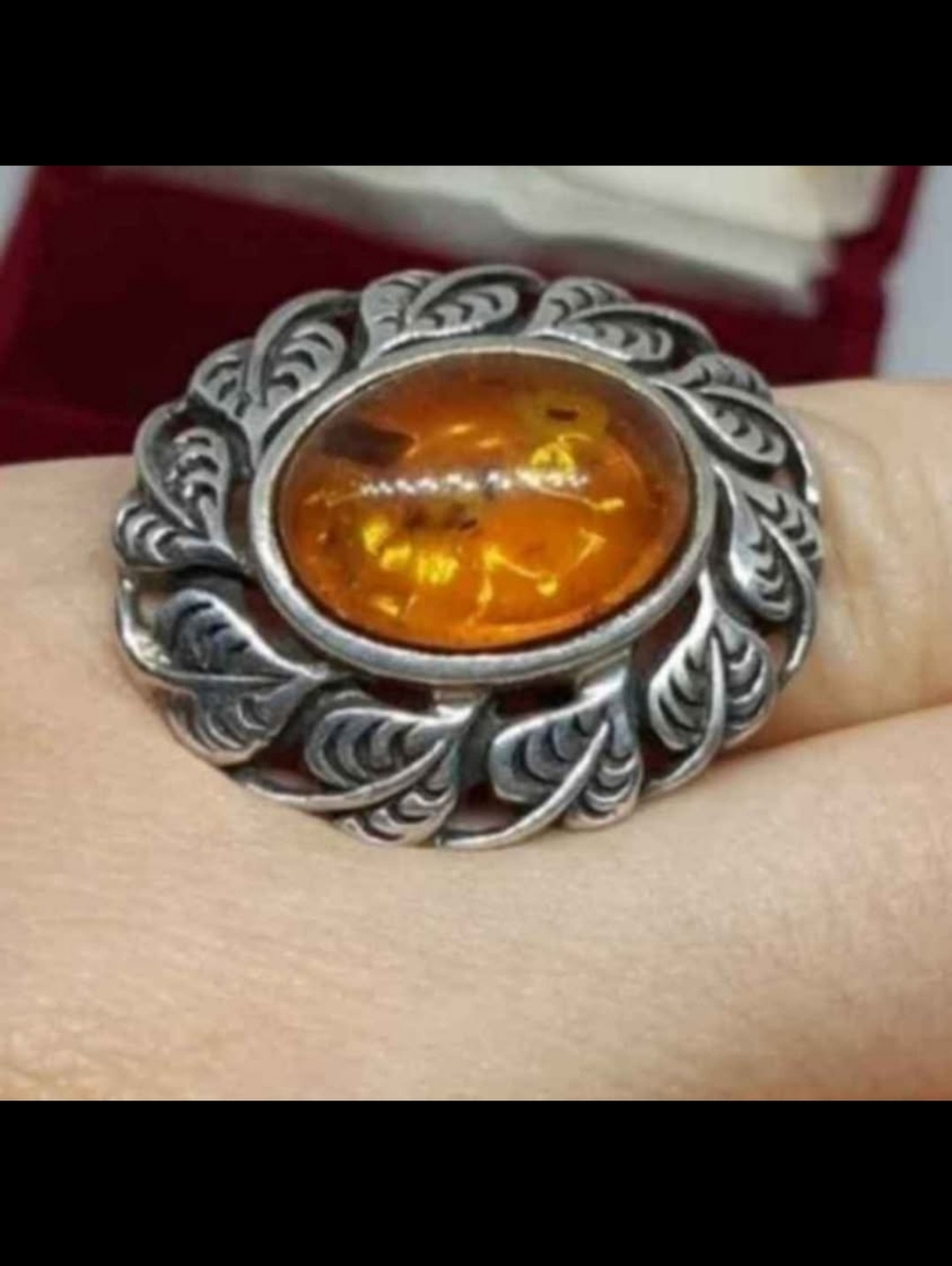 Sterling Silver Baltic Amber Ring